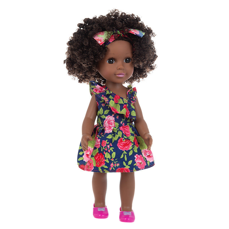 Lifelike Afro Baby Doll 35cm