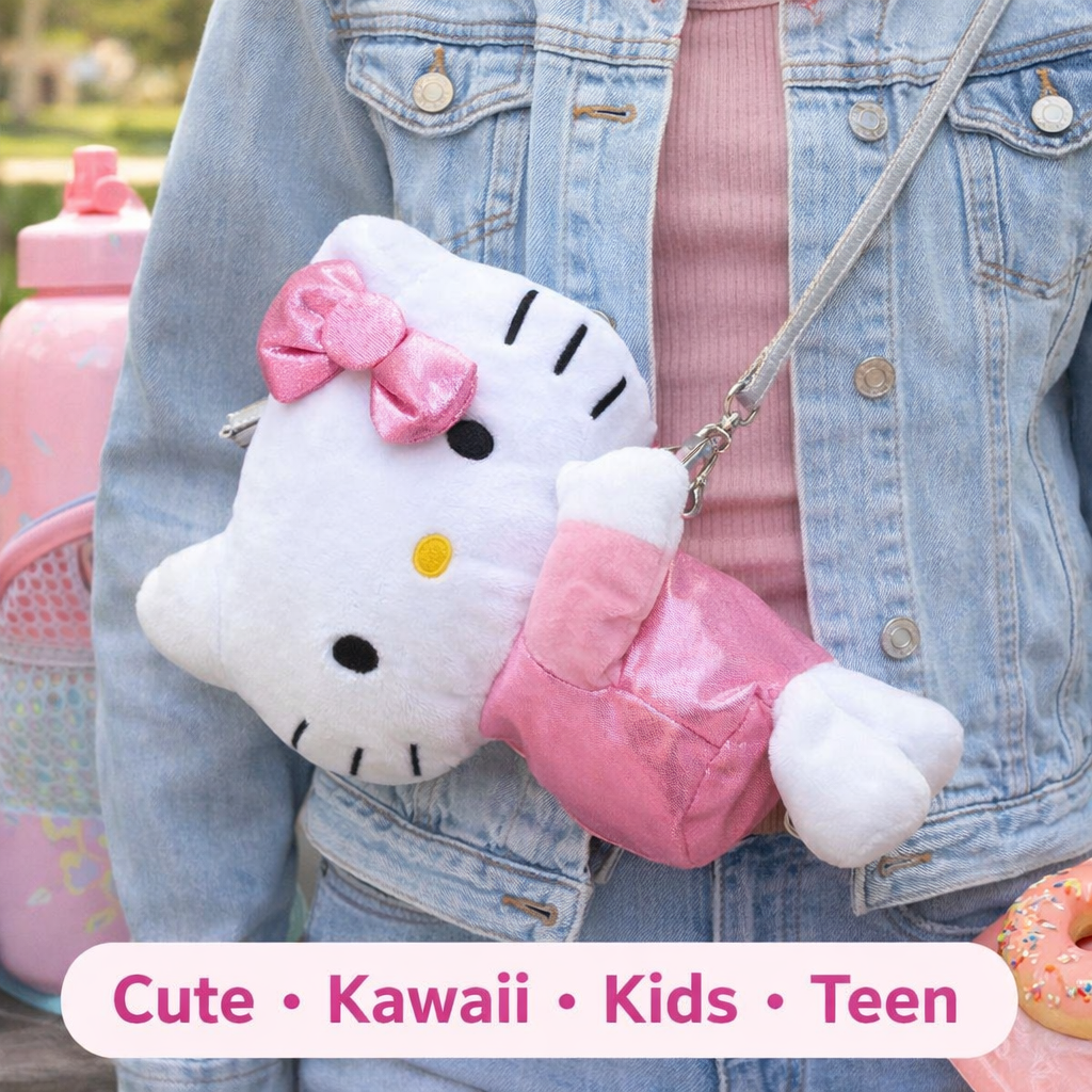 Hello Kitty Plush Hugger Crossbody with PU strap