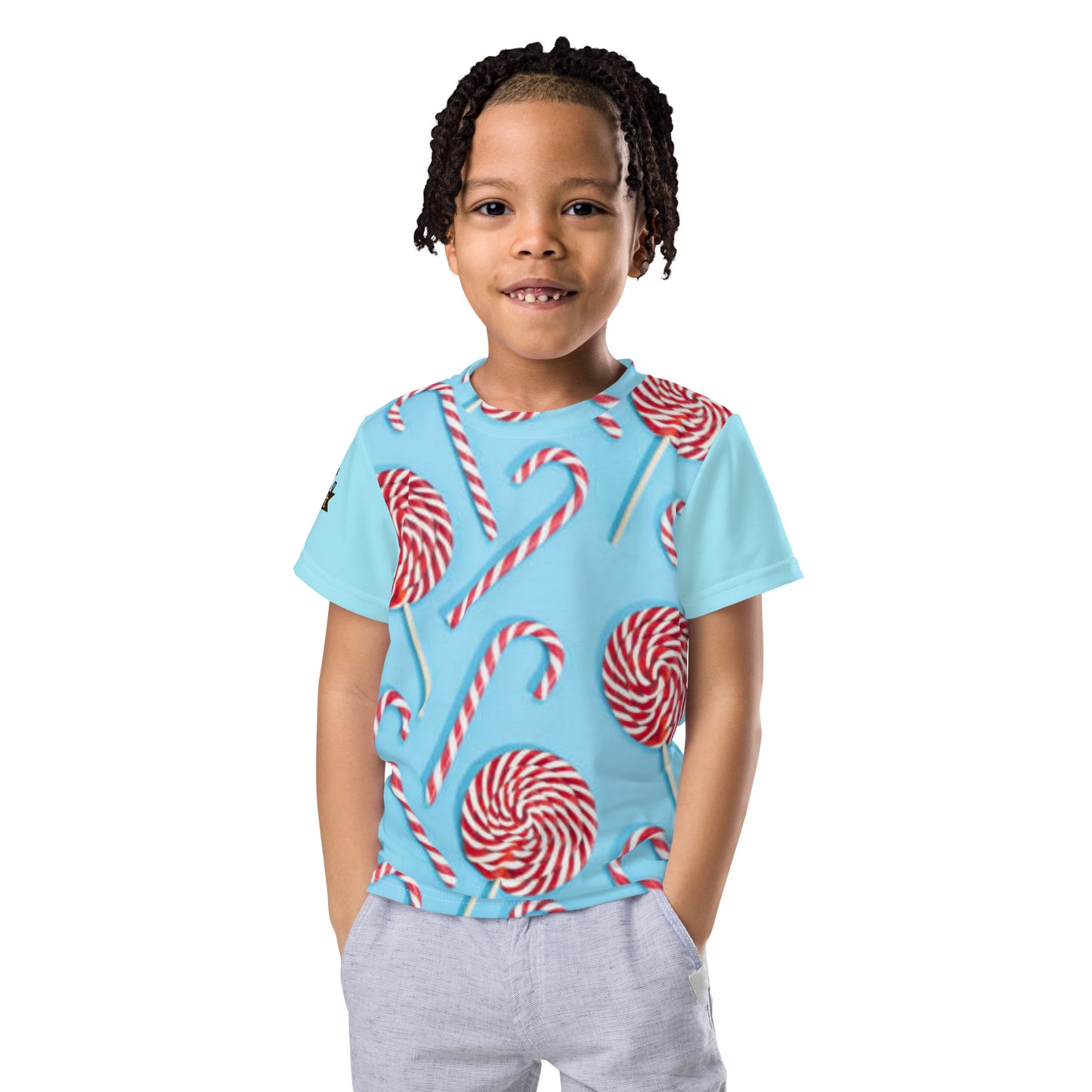 Blue Peppermint Kids Crew Neck T-shirt