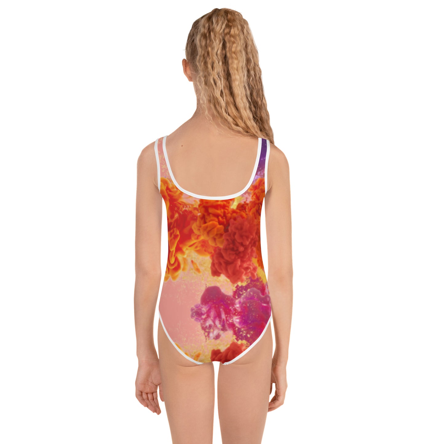 Multicolored Print Kids Swimsuit