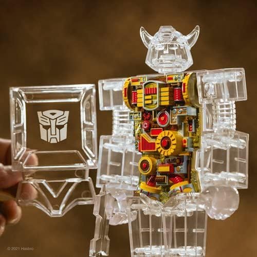 Super7 Super Cyborg Transformers Bumblebee (Clear) - 10" Transformers Action Figure Classic Cartoon Collectibles and Retro Toys