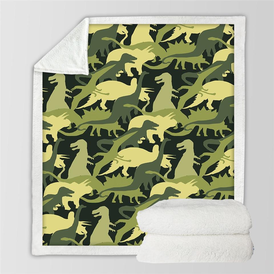 Children Dinosaur Fluffy Soft Throw Blanket