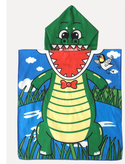 Children's Bath Towel Cloak Cartoon Print Baby Hooded Cloak