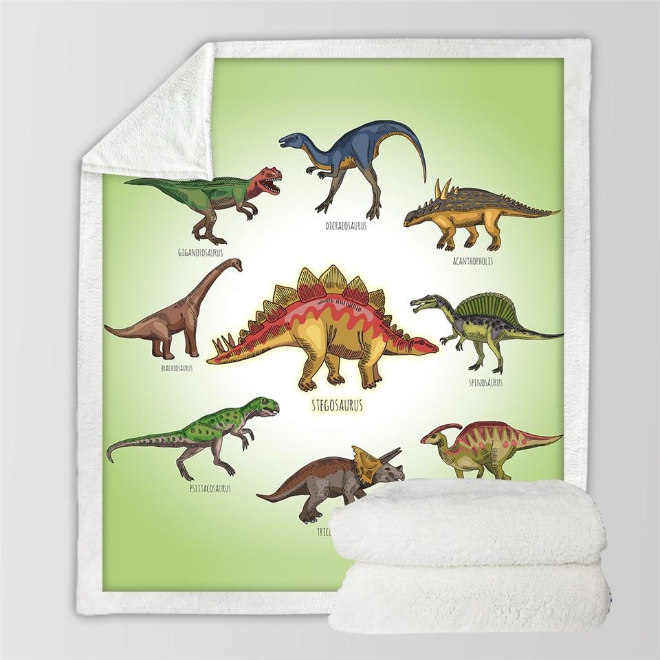 Children Dinosaur Fluffy Soft Throw Blanket
