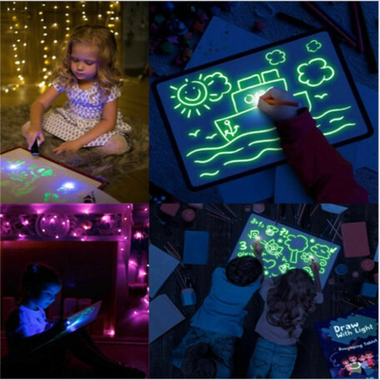 Drawing Pad 3D Magic 8 Light Effects Puzzle Board Sketchpad