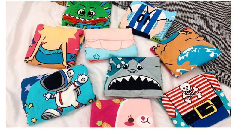 Children's Bath Towel Cloak Cartoon Print Baby Hooded Cloak