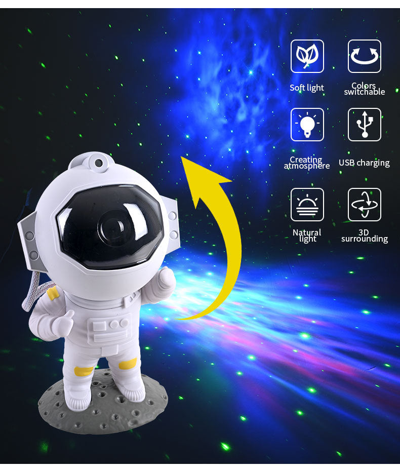 Astronaut Galaxy Star Projector Night Light – Space Room Décor with Remote Control