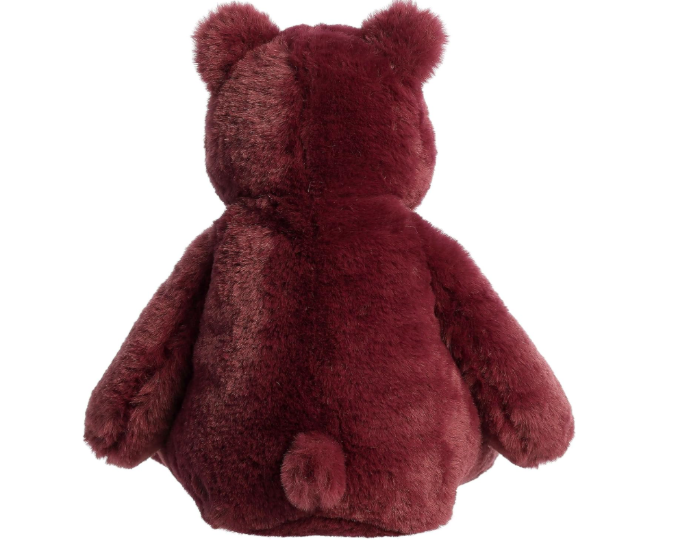 plush teddy bear gift for kids and collectors in cozy burgundy tone