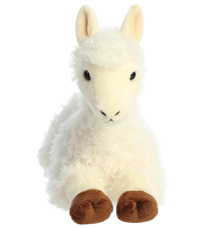 Lucille Llama by Aurora World – cream and brown plush farm animal for kids