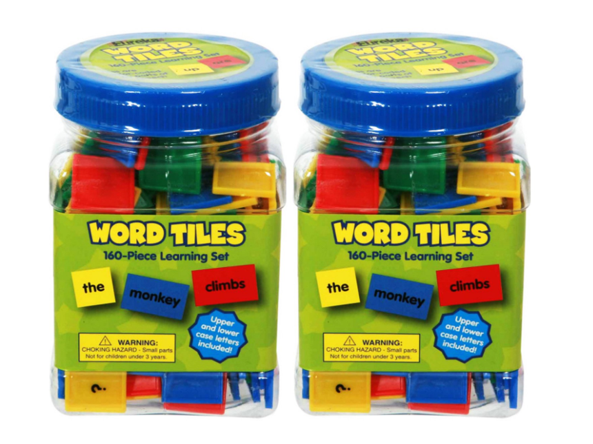 Eureka Word Tiles Learning Set – 160 Pieces per Tub, 2-Pack (320 Tiles Total)
