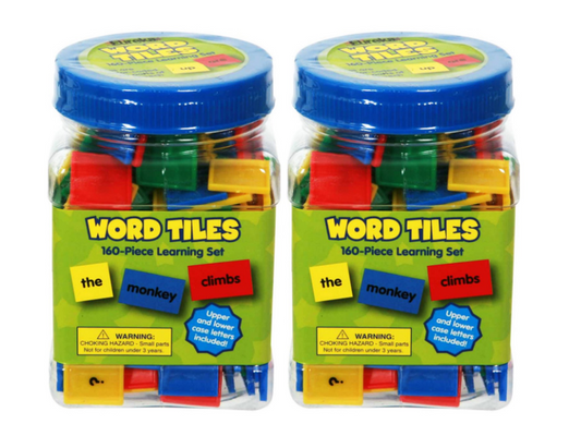 Eureka Word Tiles Learning Set – 160 Pieces per Tub, 2-Pack (320 Tiles Total)