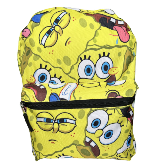 Backpack with SpongeBob SquarePants design on a white background