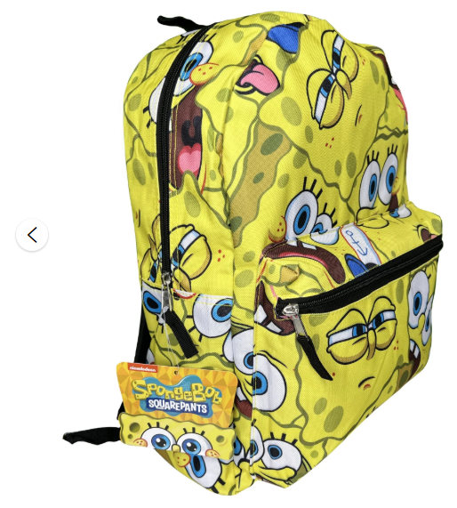 Backpack with SpongeBob SquarePants design on a white background