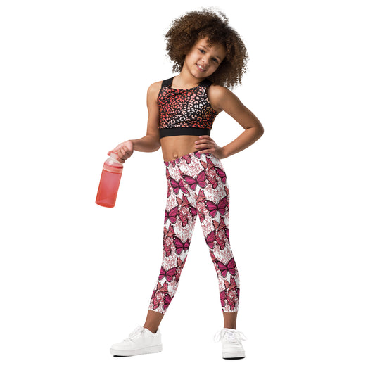 Pink Butterflies Kid's Leggings