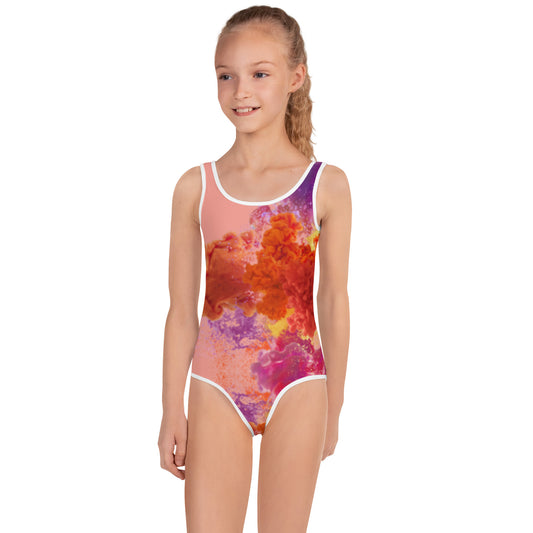 Multicolored Print Kids Swimsuit
