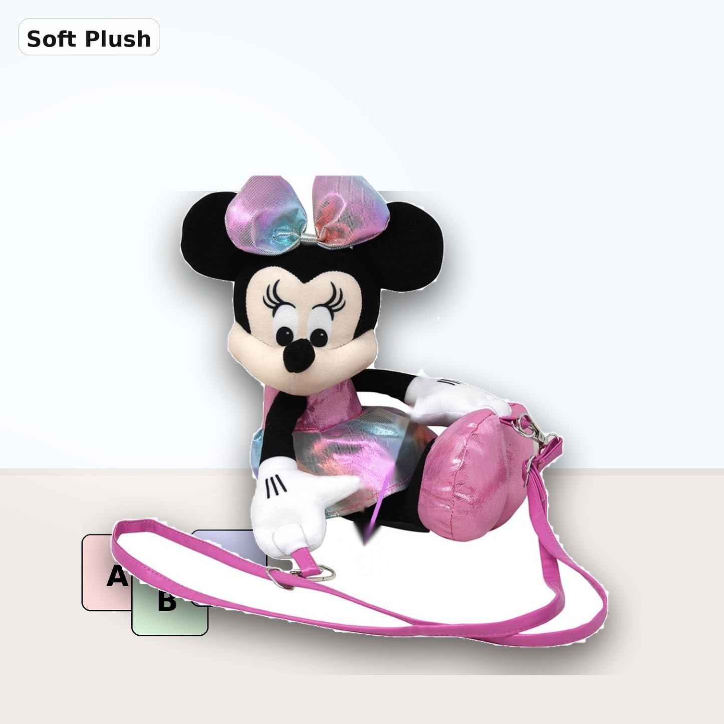 Minnie Plush Hugger Crossbody with PU strap
