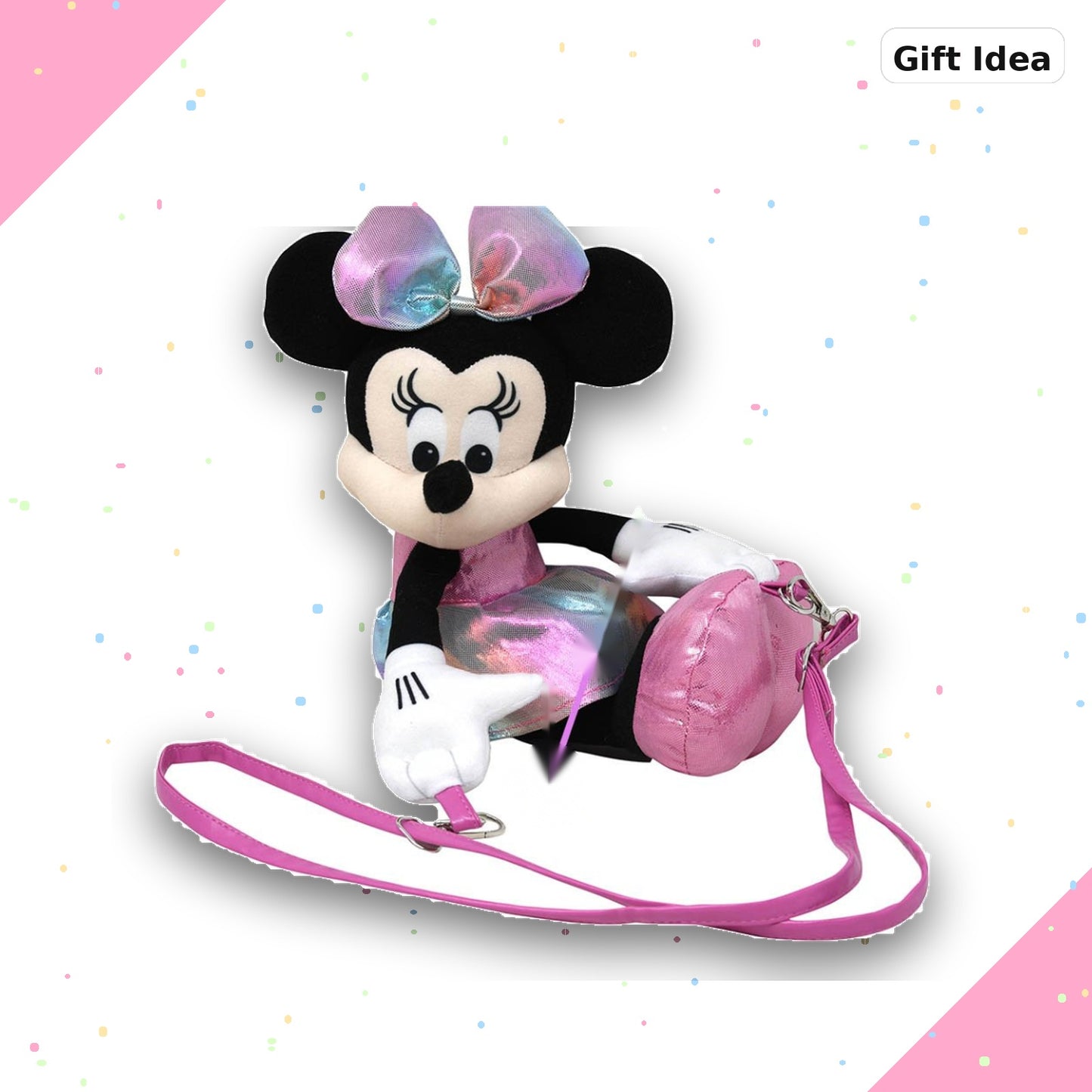 Minnie Plush Hugger Crossbody with PU strap